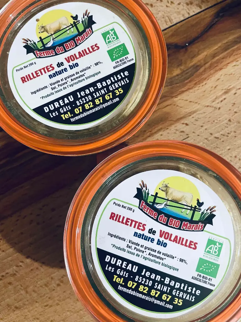 Rillettes de volailles - La ferme du BIO Marais (Citron confit)